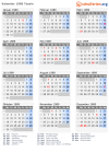 Kalender 1989 mit Ferien und Feiertagen Tessin