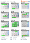 Kalender 1990 mit Ferien und Feiertagen Baden-Württemberg