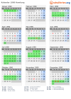 Kalender 1990 mit Ferien und Feiertagen Hamburg