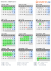 Kalender 1990 mit Ferien und Feiertagen Hessen