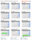 Kalender 1990 mit Ferien und Feiertagen Mecklenburg-Vorpommern
