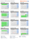 Kalender 1990 mit Ferien und Feiertagen Nordrhein-Westfalen