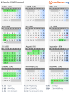 Kalender 1990 mit Ferien und Feiertagen Saarland