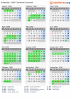 Kalender 1990 mit Ferien und Feiertagen Clermont-Ferrand
