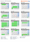 Kalender 1990 mit Ferien und Feiertagen Montpellier