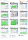 Kalender 1990 mit Ferien und Feiertagen Nantes