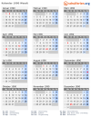 Kalender 1990 mit Ferien und Feiertagen Waadt