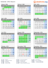 Kalender 1991 mit Ferien und Feiertagen Bayern