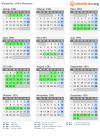 Kalender 1991 mit Ferien und Feiertagen Bremen