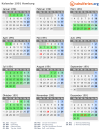 Kalender 1991 mit Ferien und Feiertagen Hamburg