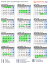 Kalender 1991 mit Ferien und Feiertagen Mecklenburg-Vorpommern