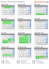 Kalender 1991 mit Ferien und Feiertagen Nordrhein-Westfalen