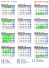 Kalender 1991 mit Ferien und Feiertagen Saarland