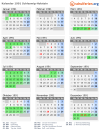 Kalender 1991 mit Ferien und Feiertagen Schleswig-Holstein