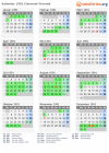 Kalender 1991 mit Ferien und Feiertagen Clermont-Ferrand