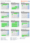 Kalender 1991 mit Ferien und Feiertagen Straßburg
