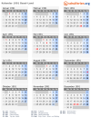 Kalender 1991 mit Ferien und Feiertagen Basel-Land
