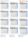 Kalender 1991 mit Ferien und Feiertagen Zürich