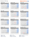 Kalender 1991 mit Ferien und Feiertagen Zug