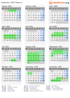 Kalender 1992 mit Ferien und Feiertagen Bayern