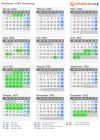 Kalender 1992 mit Ferien und Feiertagen Hamburg