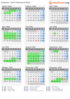 Kalender 1992 mit Ferien und Feiertagen Rheinland-Pfalz