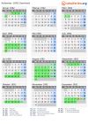 Kalender 1992 mit Ferien und Feiertagen Saarland