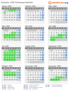 Kalender 1992 mit Ferien und Feiertagen Schleswig-Holstein