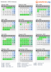 Kalender 1992 mit Ferien und Feiertagen Amiens