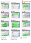 Kalender 1992 mit Ferien und Feiertagen Créteil