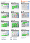 Kalender 1992 mit Ferien und Feiertagen Grenoble