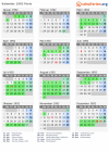 Kalender 1992 mit Ferien und Feiertagen Paris