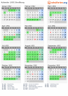 Kalender 1992 mit Ferien und Feiertagen Straßburg