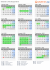 Kalender 1992 mit Ferien und Feiertagen Burgenland