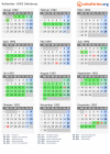 Kalender 1992 mit Ferien und Feiertagen Salzburg