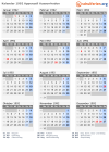 Kalender 1992 mit Ferien und Feiertagen Appenzell Ausserrhoden