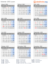 Kalender 1992 mit Ferien und Feiertagen Luzern