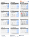 Kalender 1992 mit Ferien und Feiertagen Schaffhausen