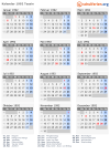 Kalender 1992 mit Ferien und Feiertagen Tessin