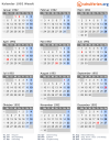Kalender 1992 mit Ferien und Feiertagen Waadt