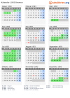 Kalender 1993 mit Ferien und Feiertagen Bremen