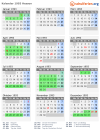 Kalender 1993 mit Ferien und Feiertagen Hessen