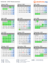Kalender 1993 mit Ferien und Feiertagen Niedersachsen