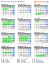 Kalender 1993 mit Ferien und Feiertagen Nordrhein-Westfalen