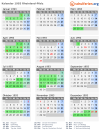 Kalender 1993 mit Ferien und Feiertagen Rheinland-Pfalz