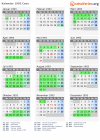 Kalender 1993 mit Ferien und Feiertagen Caen