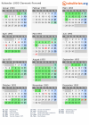 Kalender 1993 mit Ferien und Feiertagen Clermont-Ferrand