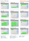 Kalender 1993 mit Ferien und Feiertagen Dijon