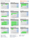 Kalender 1993 mit Ferien und Feiertagen Grenoble