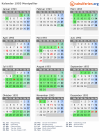 Kalender 1993 mit Ferien und Feiertagen Montpellier